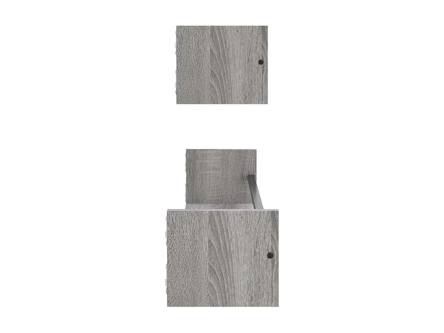 Mensole a Parete con Aste 2pz Grigio Sonoma 80x16x14 cm
