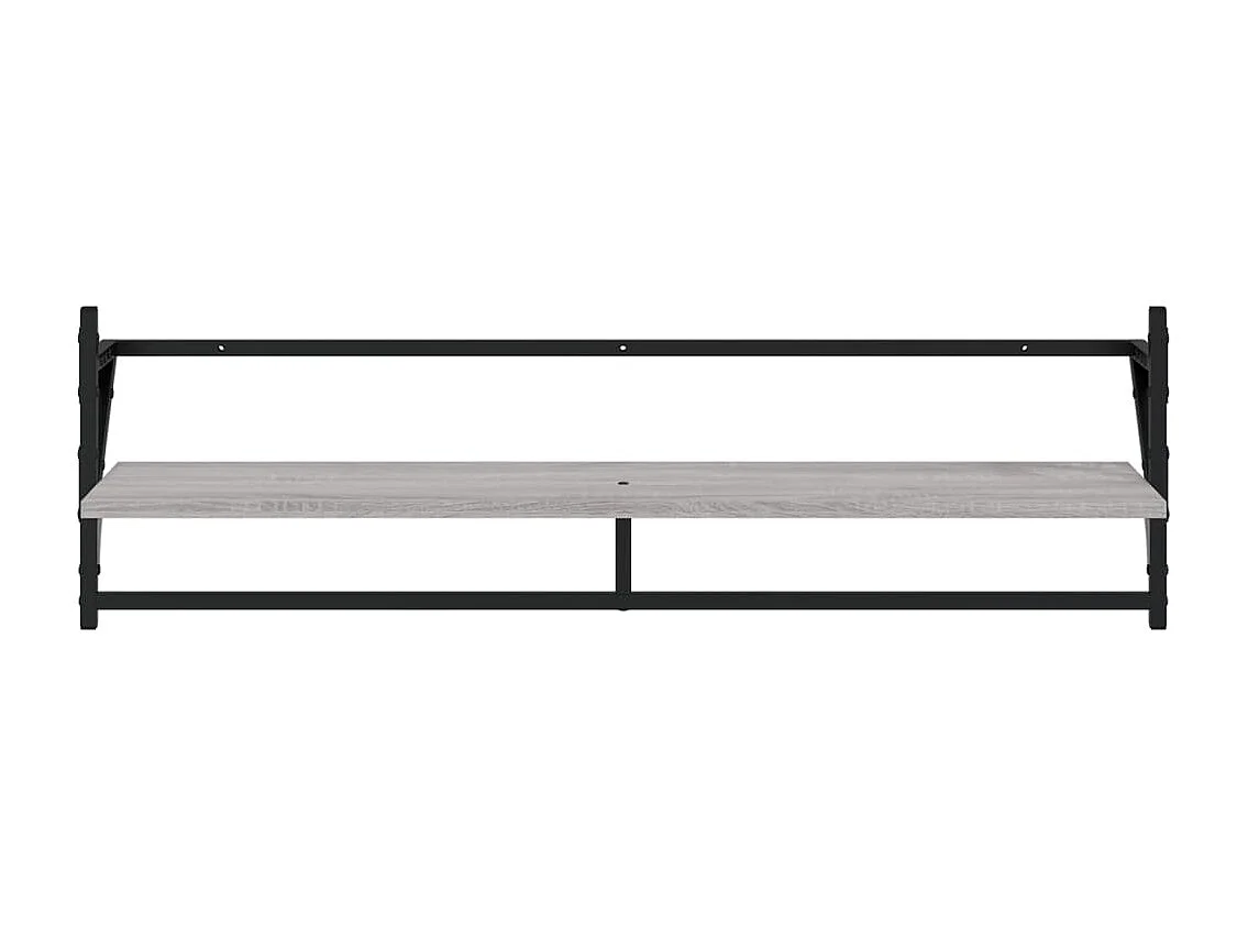 Set Mensole Parete con Aste 6pz Grigio Sonoma Legno Multistrato