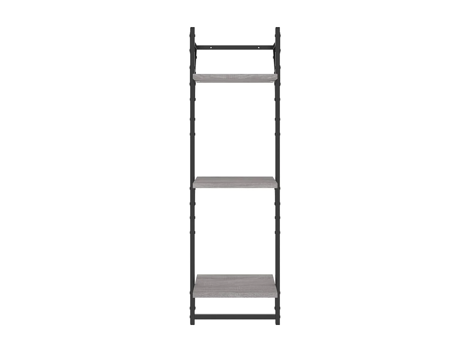 Set Mensole Parete con Aste 6pz Grigio Sonoma Legno Multistrato