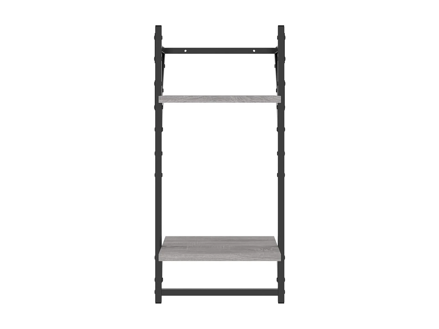 Set Mensole Parete con Aste 6pz Grigio Sonoma Legno Multistrato