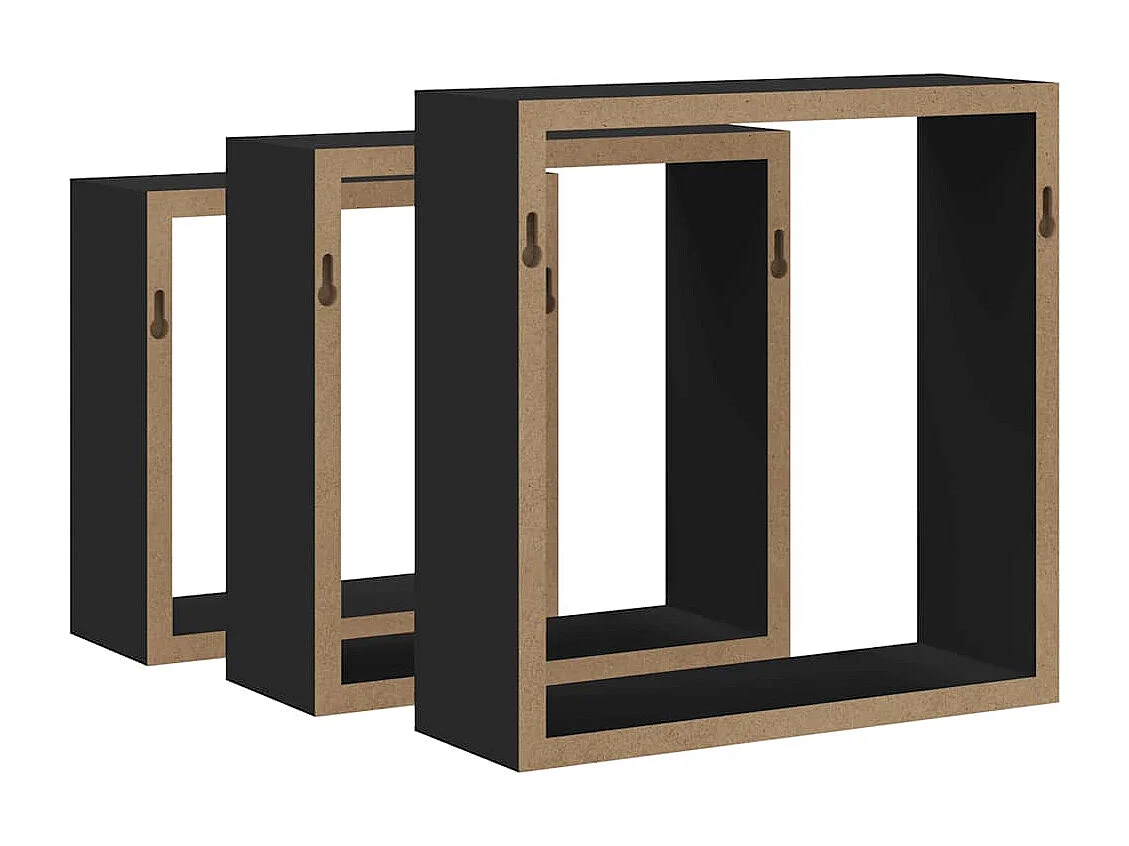 Mensole a Cubo da Parete 3 pz Bianche in MDF