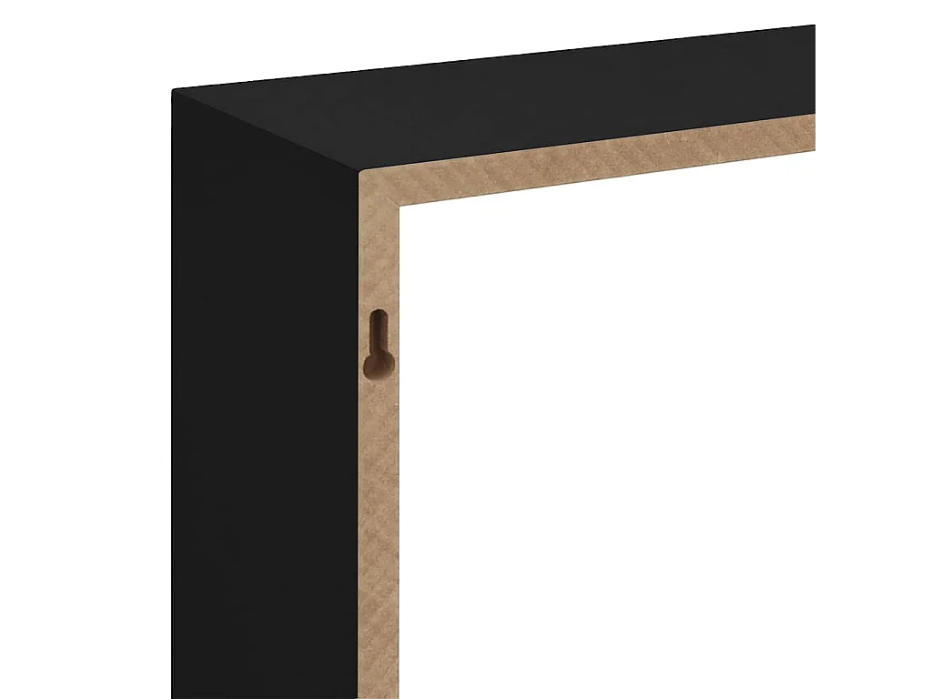 Étagères murales sous forme de cube 3 pcs Noir MDF