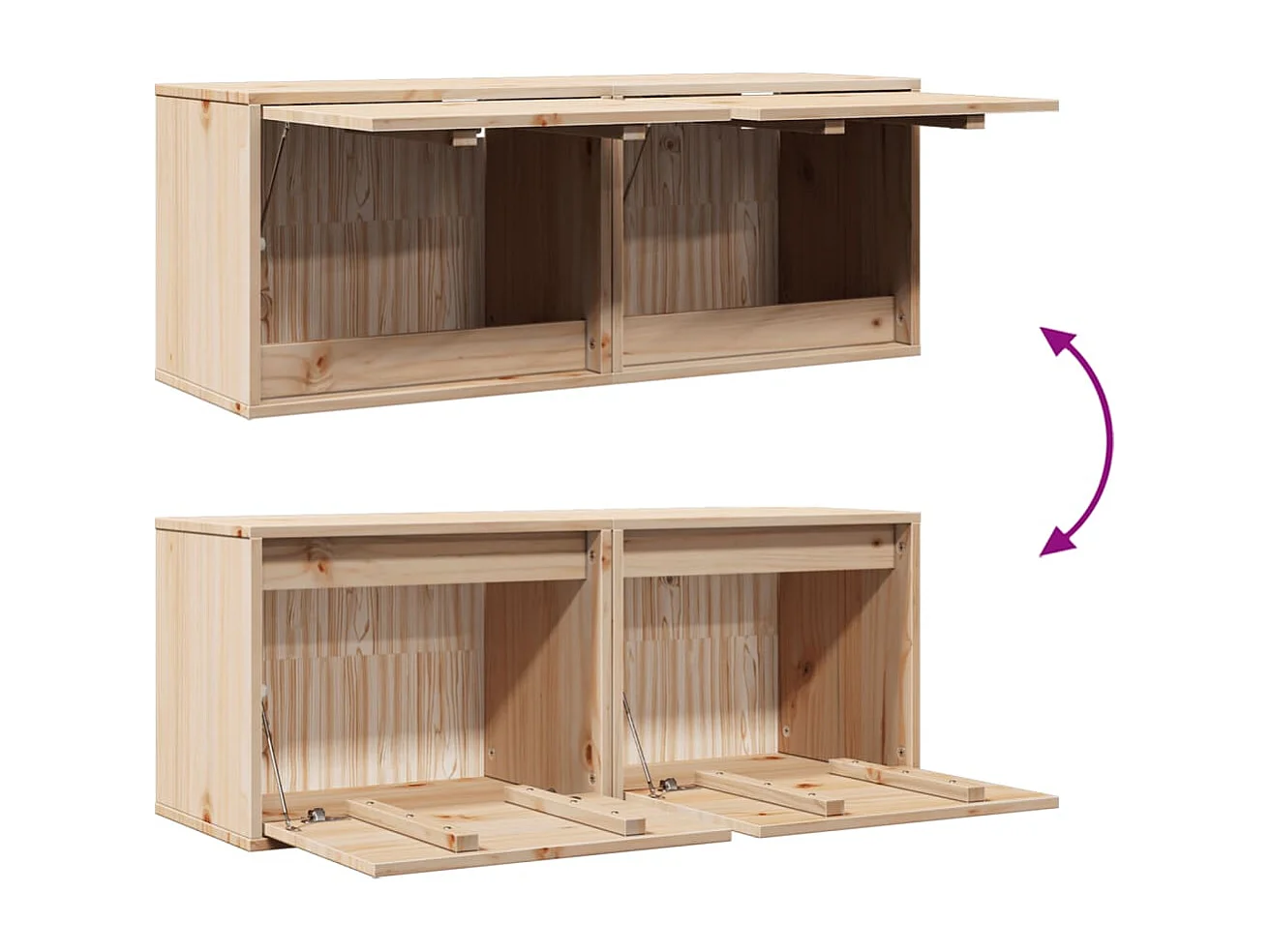 Armoires murales 2 pcs 45x30x35 cm Bois de pin massif