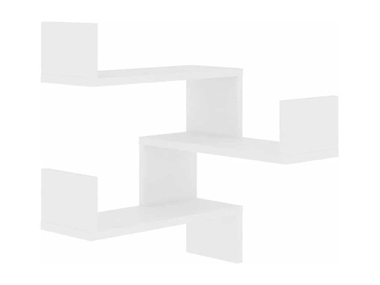 Étagères murales d'angle 2 pcs Blanc 40x40x50cm bois ingénierie