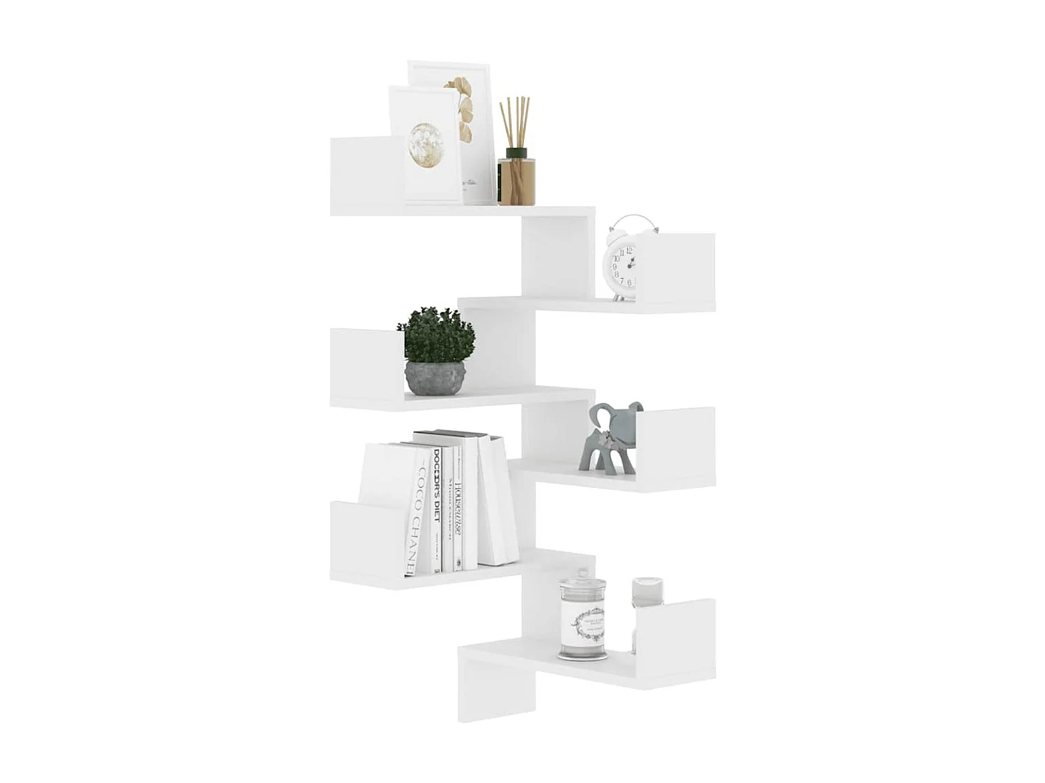 Hoekwandschappen 2 st 40x40x50 cm bewerkt hout wit