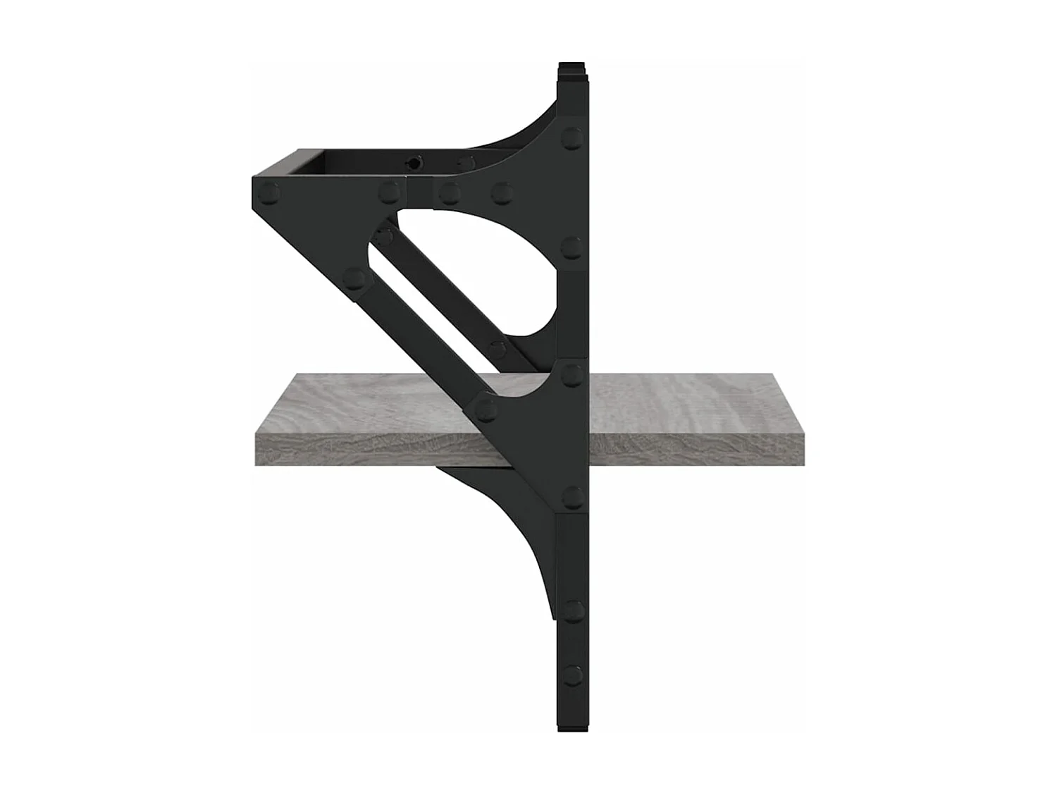 Prateleiras de parede c/ barras 2 pcs 30x25x30 cm cinza sonoma