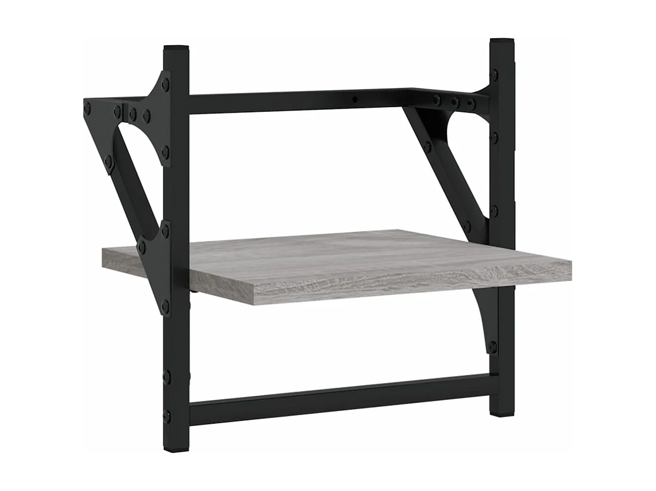 Étagères murales avec barres 2 pcs sonoma gris 30x25x30 cm