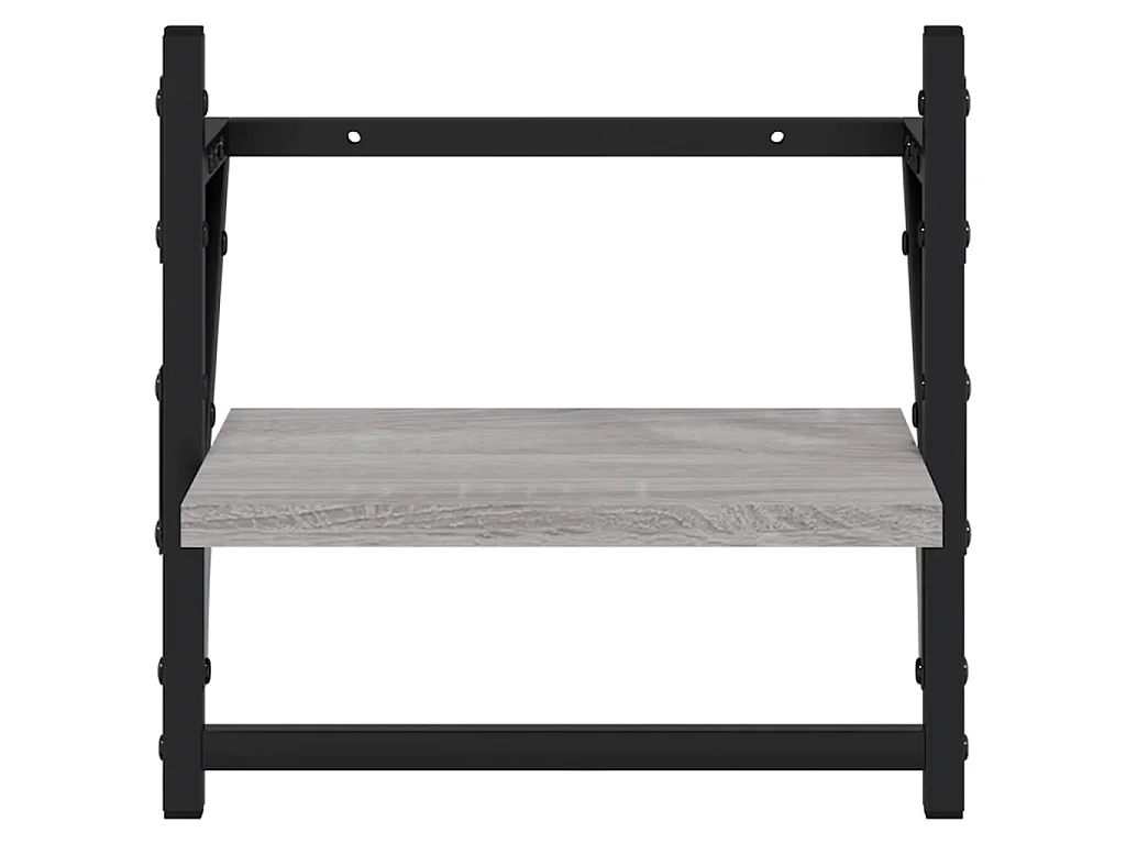 Étagères murales avec barres 2 pcs sonoma gris 30x25x30 cm