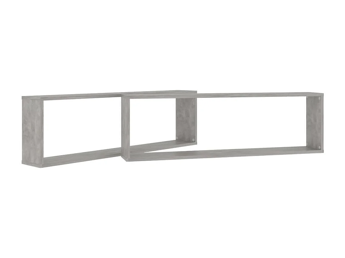 Étagères cube murales 2 pcs gris béton bois d'ingénierie