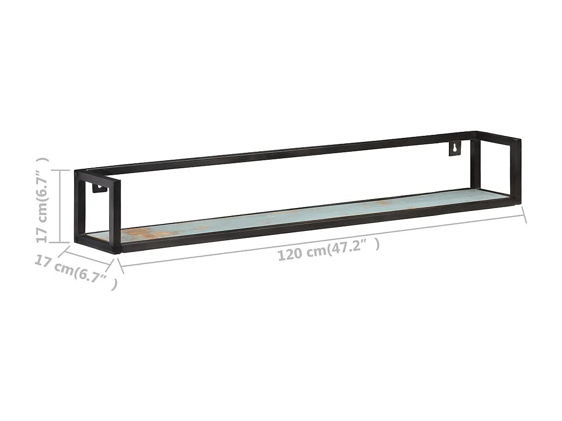 Étagères murales 2 pcs 120 cm Bois de récupération massif