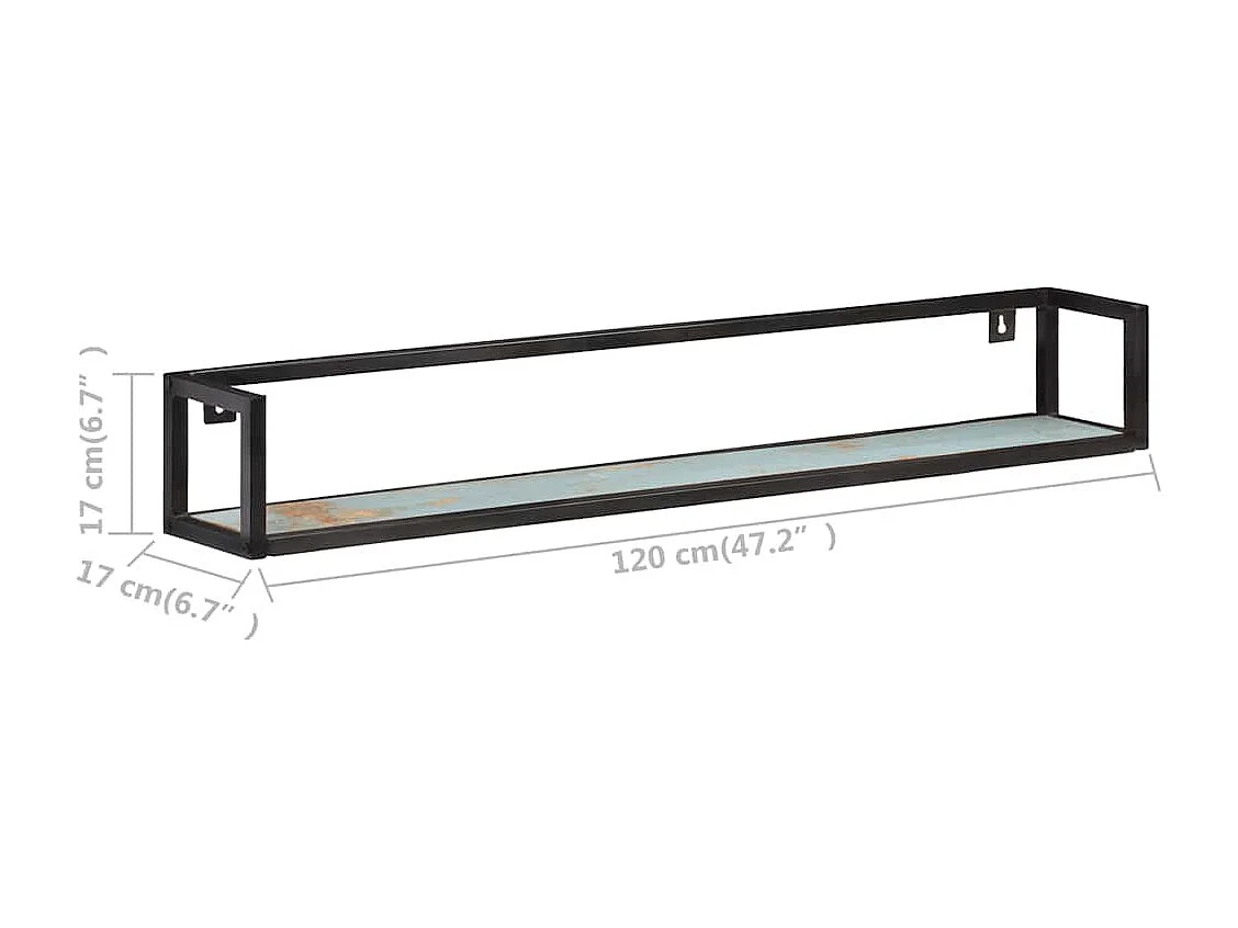 Étagères murales 2 pcs 120 cm Bois de récupération massif