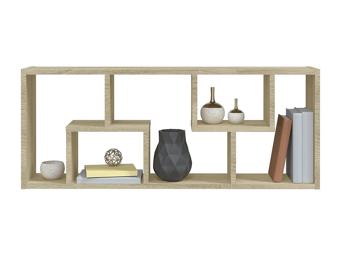 Scaffale a Parete Rovere Sonoma 36x16x90 cm Legno Multistrato