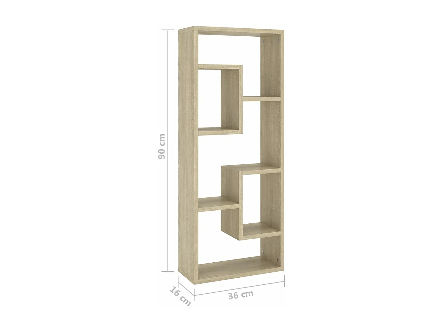 Scaffale a Parete Rovere Sonoma 36x16x90 cm Legno Multistrato
