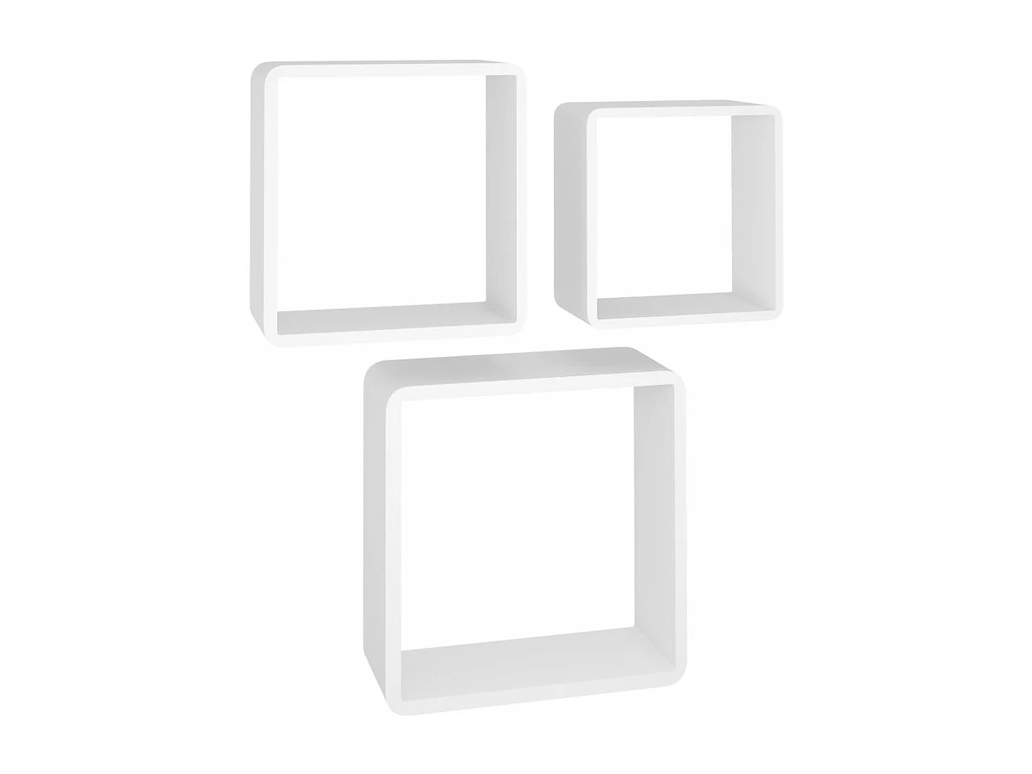 Prateleiras de parede em forma de cubo 3 pcs MDF branco
