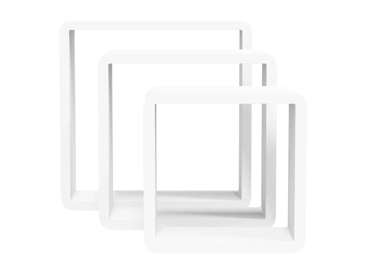 Wandschappen kubus 3 st MDF wit