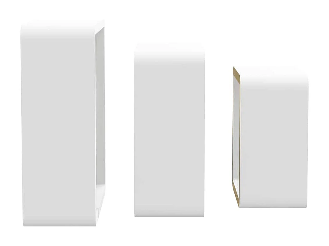 Wandschappen kubus 3 st MDF wit