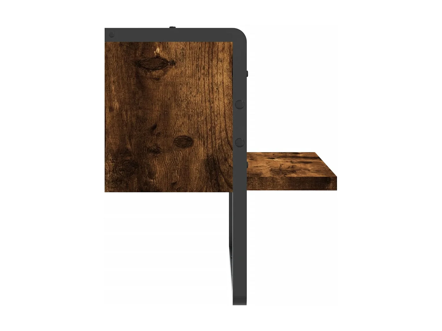 Étagère murale avec barre chêne fumé 30x25x30 cm