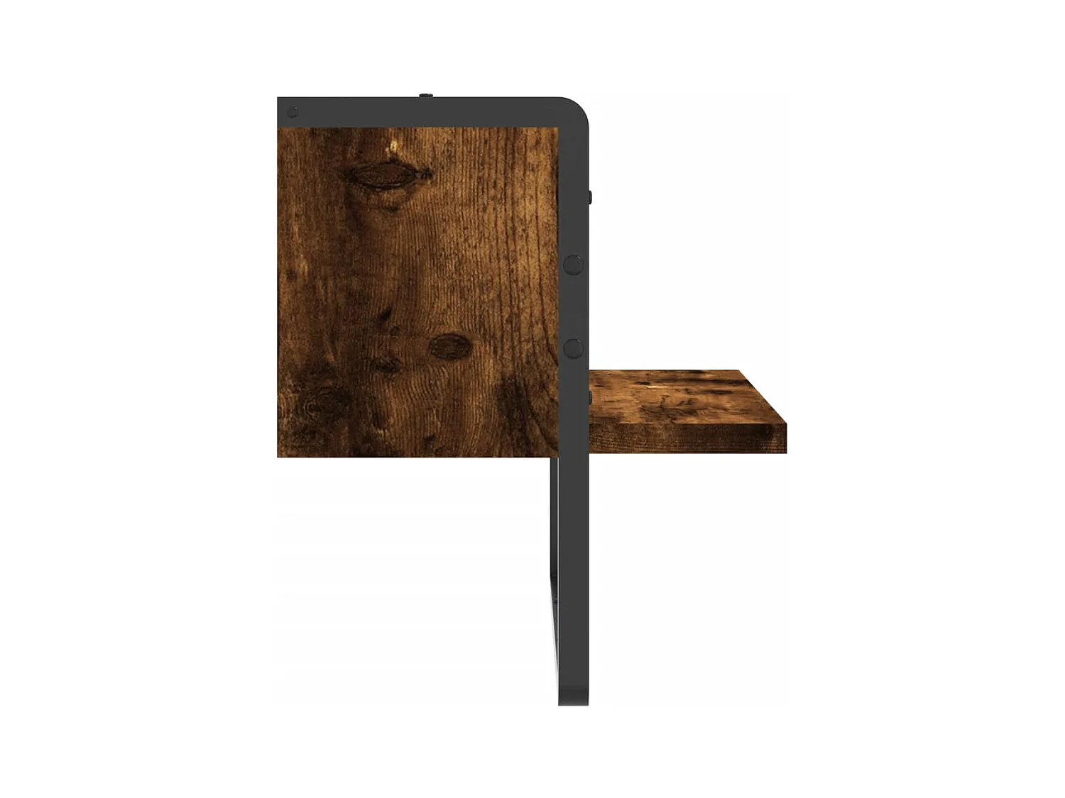 Étagère murale avec barre chêne fumé 30x25x30 cm