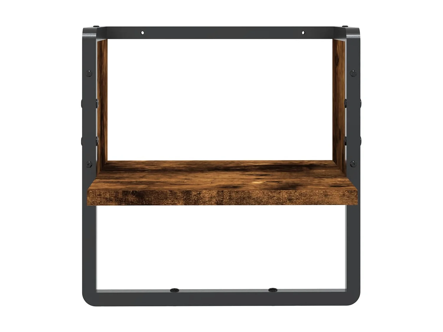 Étagère murale avec barre chêne fumé 30x25x30 cm