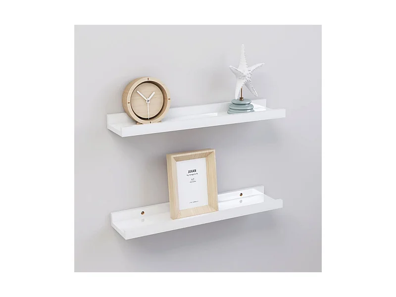 Estantes de pared 2 unidades blanco brillo 40x9x3 cm