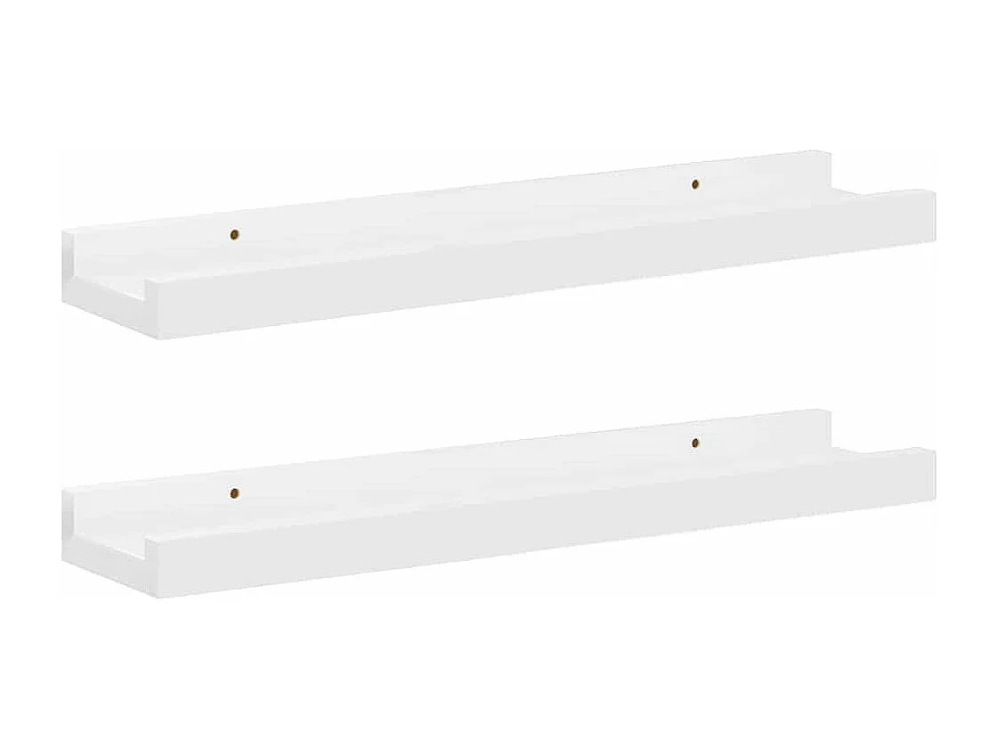 Étagères murales 2 pcs Blanc brillant 40x9x3 cm