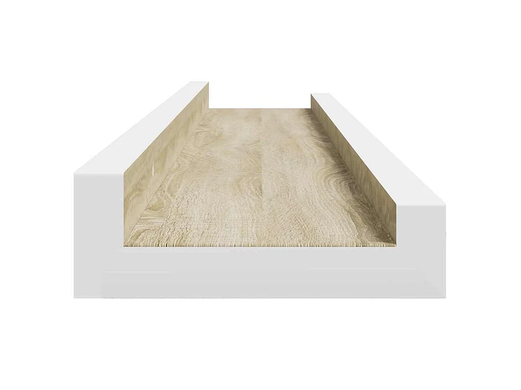 Étagères murales 2 pcs blanc et chêne sonoma 60x9x3 cm