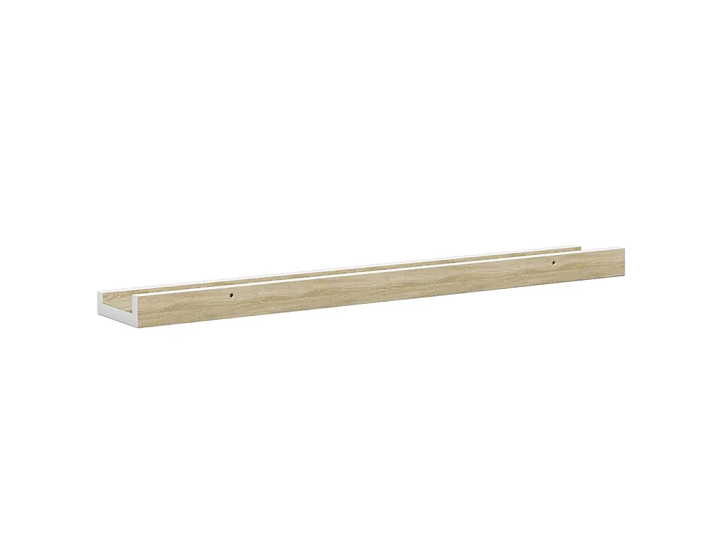 Étagères murales 2 pcs blanc et chêne sonoma 60x9x3 cm