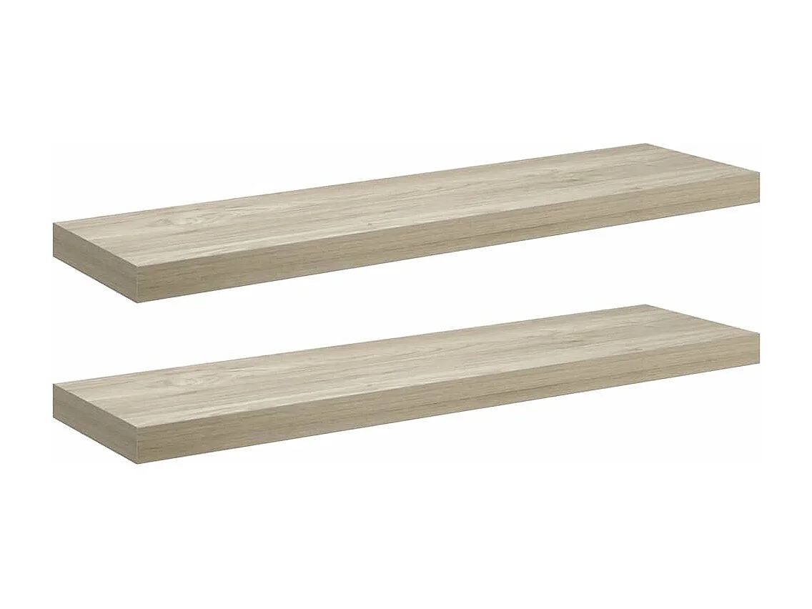 Scaffali a Parete 2 pz Rovere 90x23,5x3,8 cm in MDF