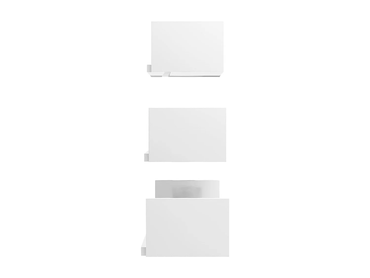 Mensole a Muro 3 pz Bianco Lucido in Legno Multistrato
