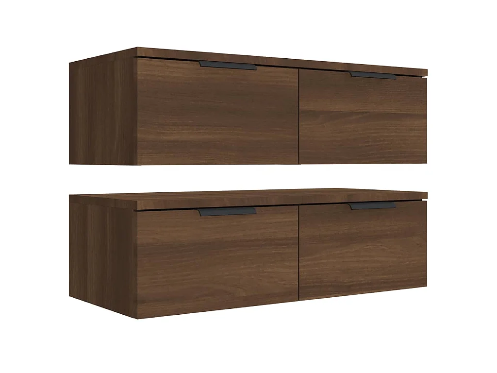 Wandschränke 2 Stk. Braun Eichen-Optik 68x30x20cm Holzwerkstoff