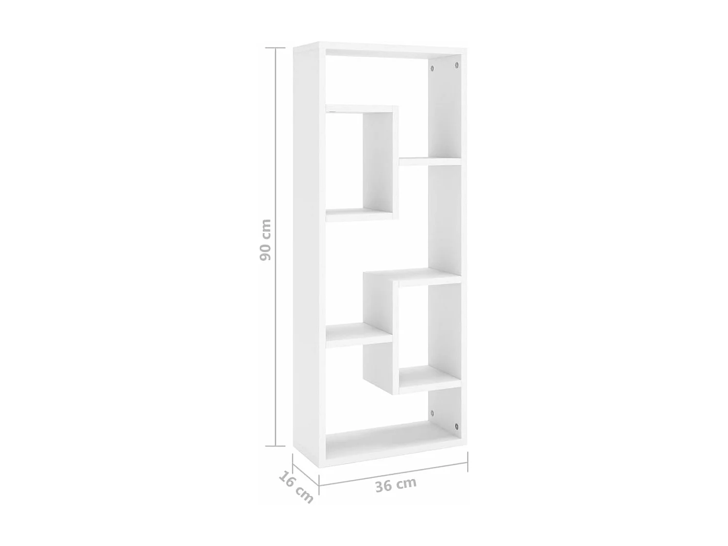 Wandregal Weiß 36x16x90 cm Holzwerkstoff