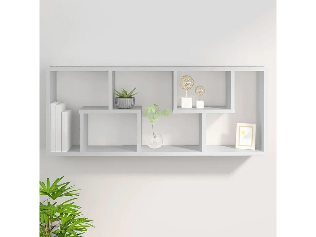 Étagère murale Blanc 36x16x90 cm Bois d'ingénierie