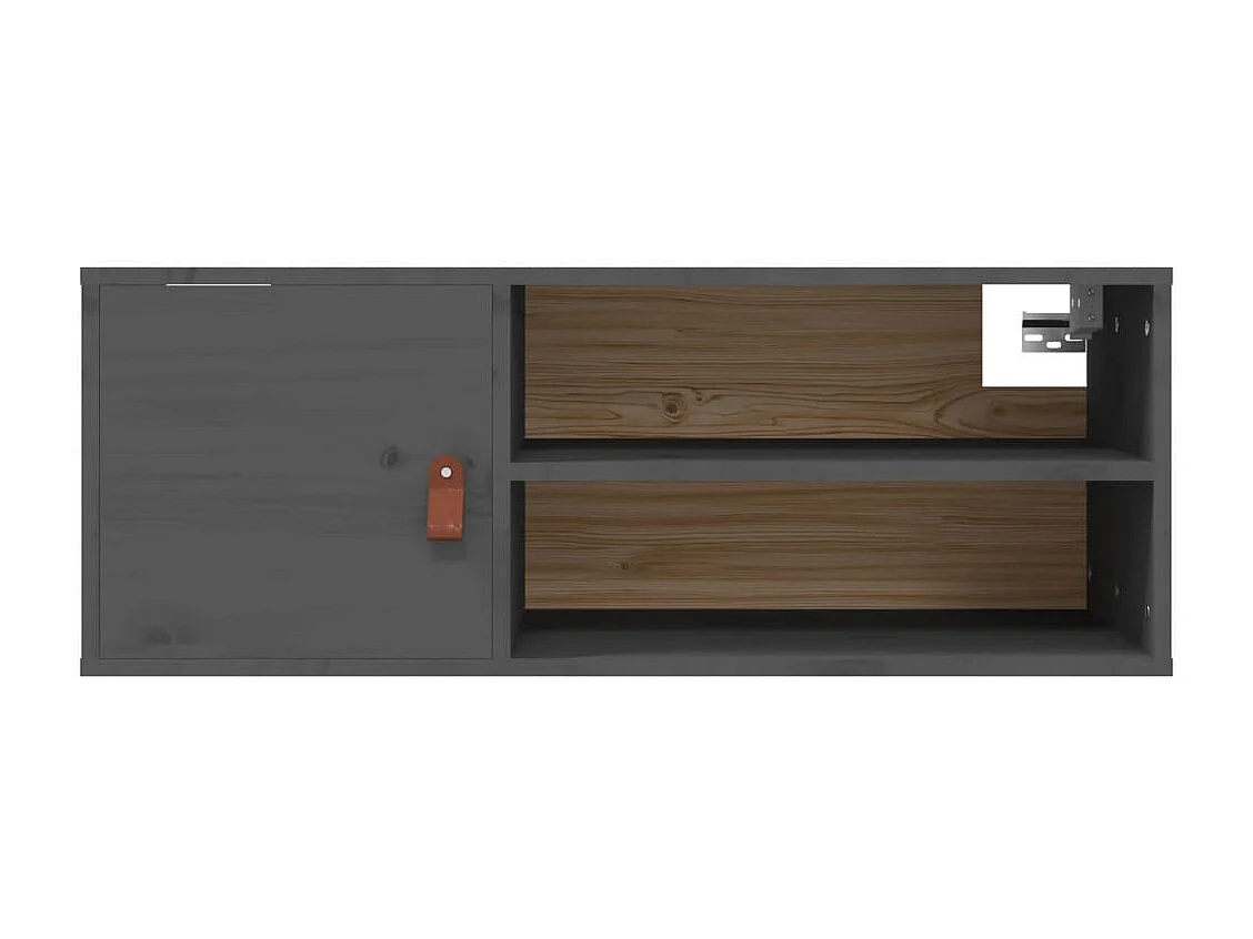 Armoire murale Gris 80x30x30 cm Bois de pin massif