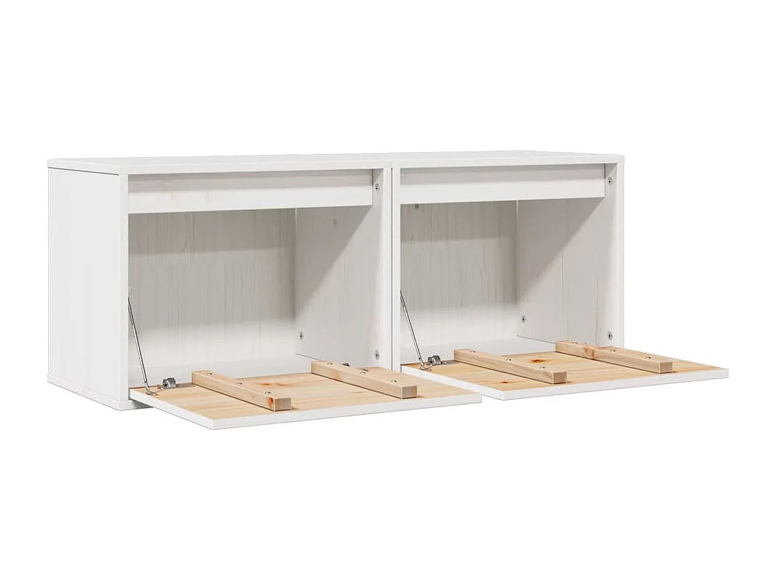 Armarios de pared 2 uds madera maciza pino blanco 45x30x35 cm