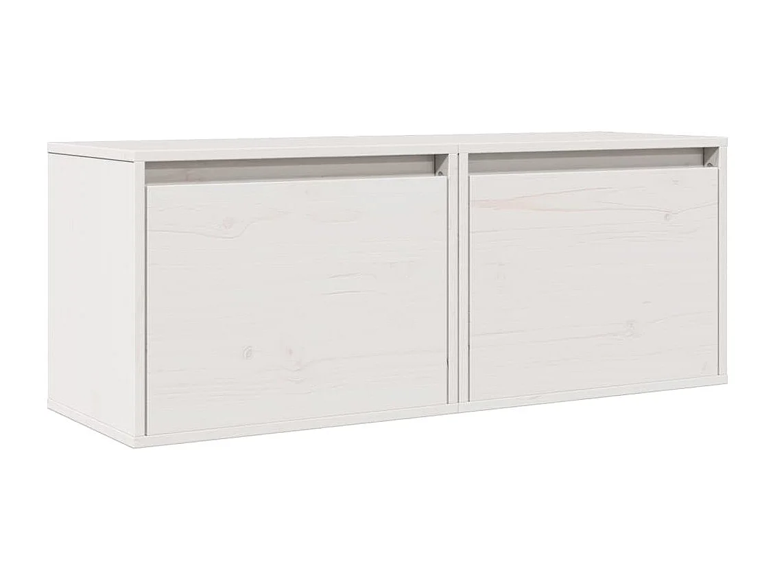 Armarios de pared 2 uds madera maciza pino blanco 45x30x35 cm