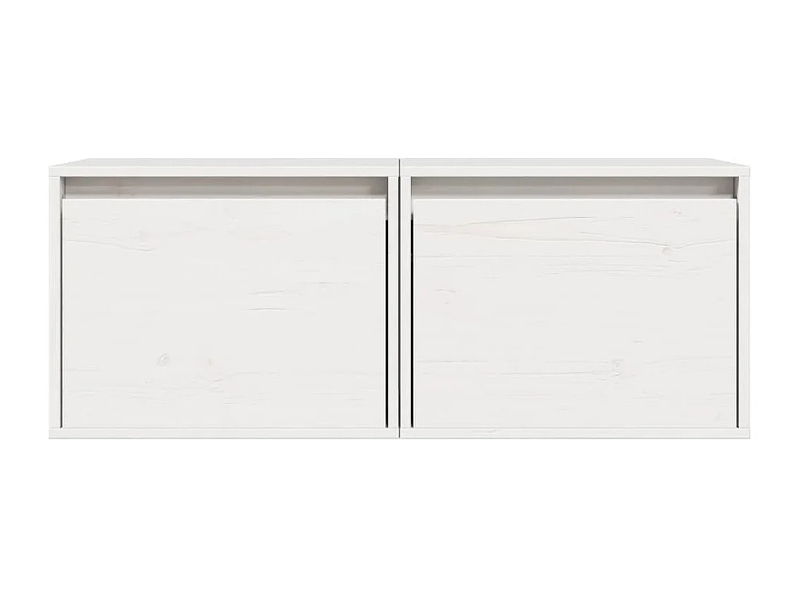 Armarios de pared 2 uds madera maciza pino blanco 45x30x35 cm
