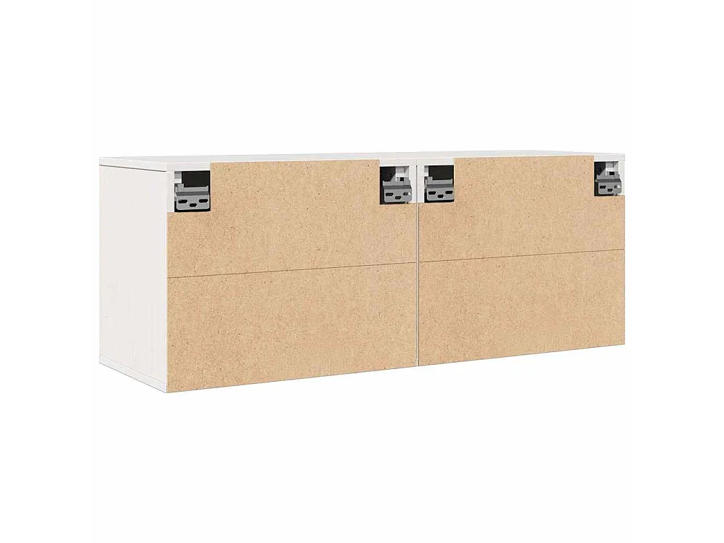 Wandkasten 2 st 45x30x35 cm massief grenenhout wit