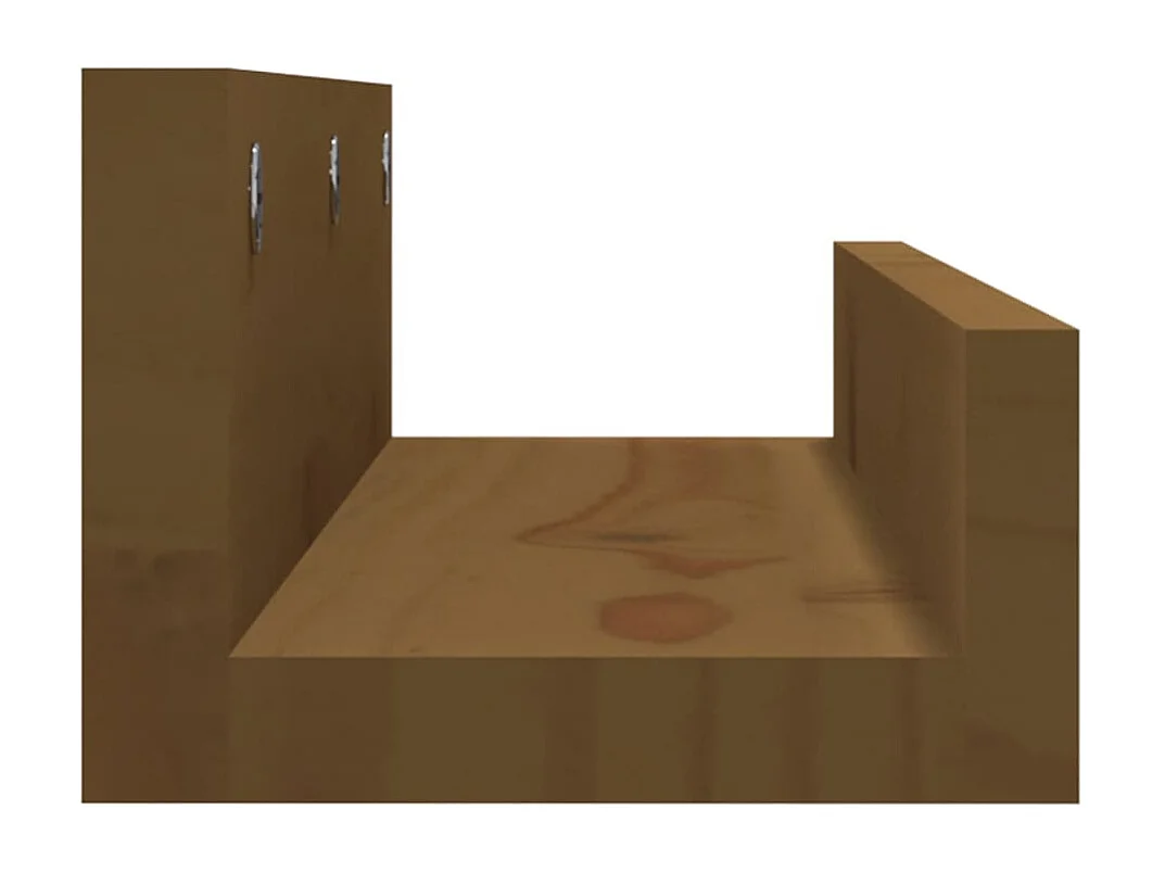Estantes de pared 2 uds madera de pino marrón miel 50x12x9 cm