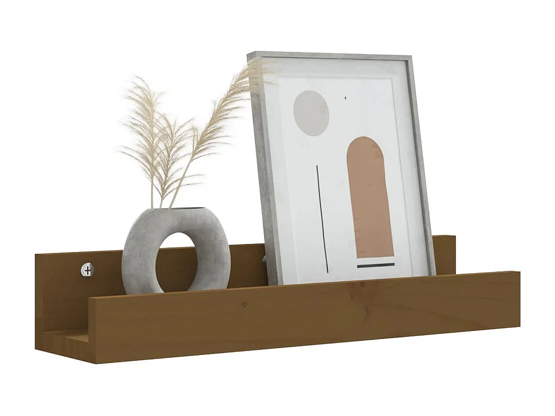 Étagères murales 2 pcs Marron miel 50x12x9cm Bois de pin massif