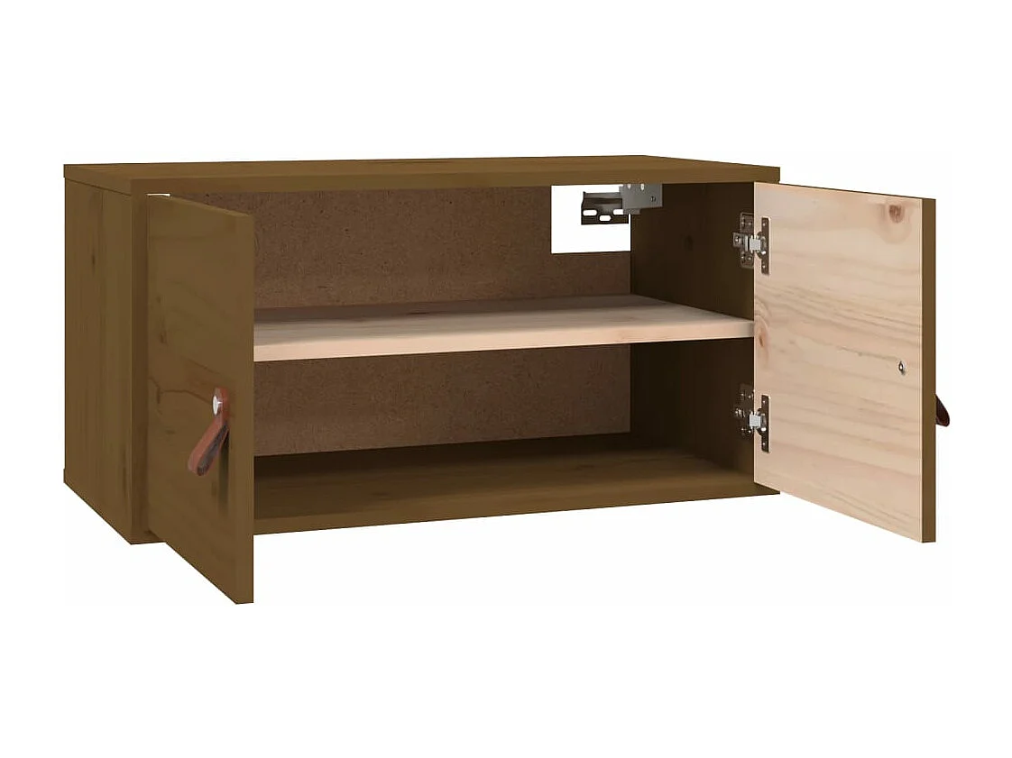 Armoires murales 2pcs Marron miel 60x30x30cm Bois de pin massif