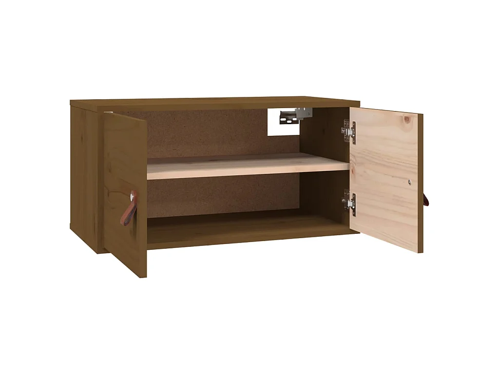 Armários de parede 2 pcs 60x30x30 cm pinho maciço castanho-mel