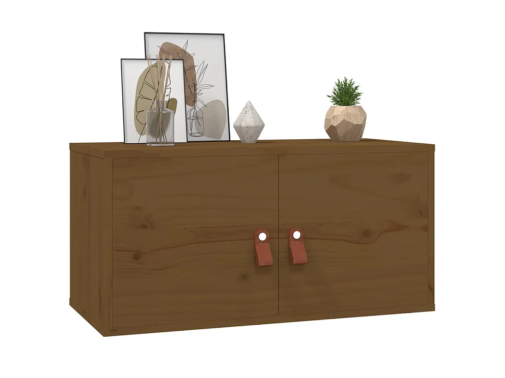 Armários de parede 2 pcs 60x30x30 cm pinho maciço castanho-mel