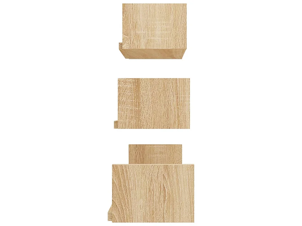 Wandschappen 3 st bewerkt hout sonoma eikenkleurig