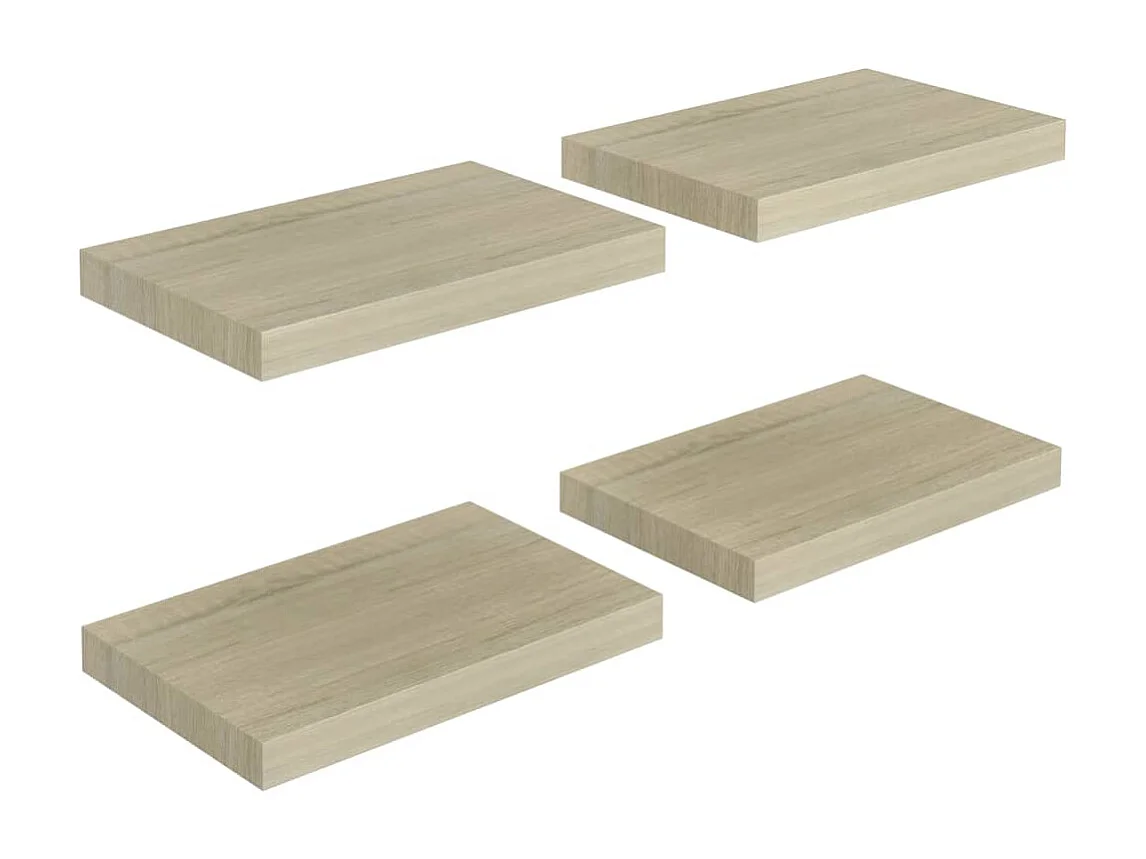 Scaffali a Parete 4 pz Rovere 40x23x3,8 cm in MDF