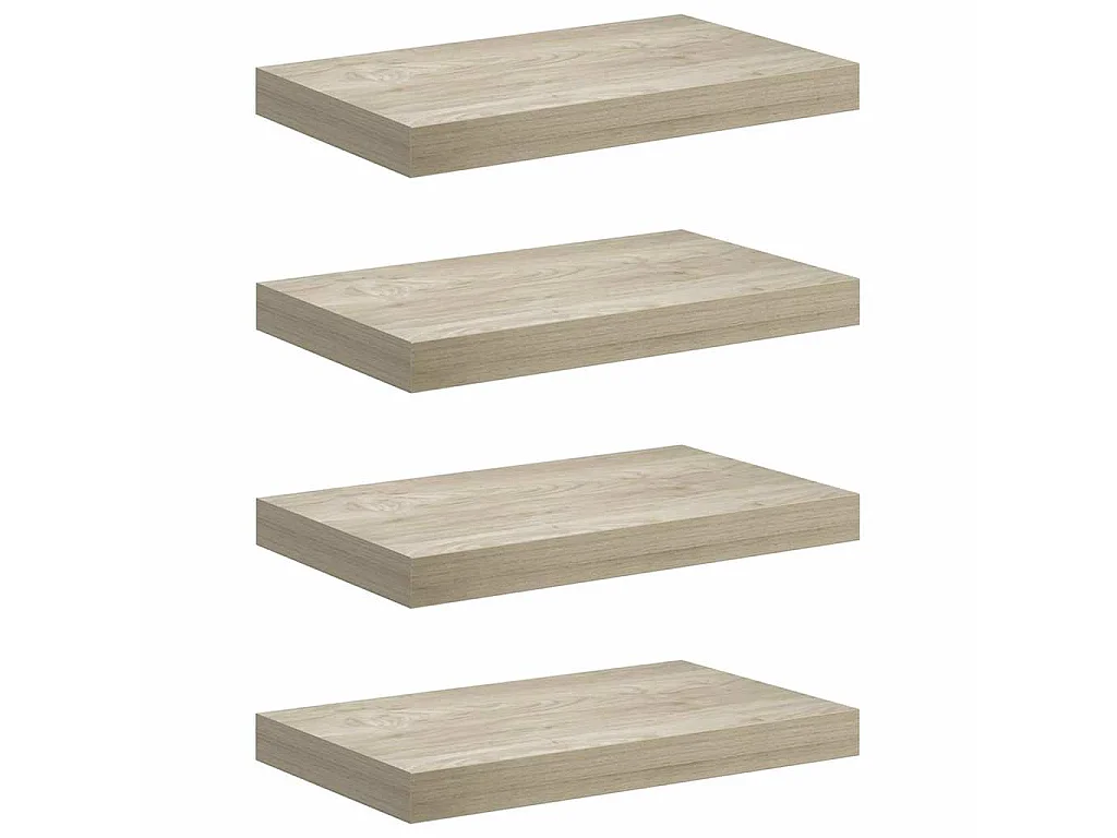 Étagères murales flottantes 4 pcs chêne 40x23,5x3,8 cm MDF