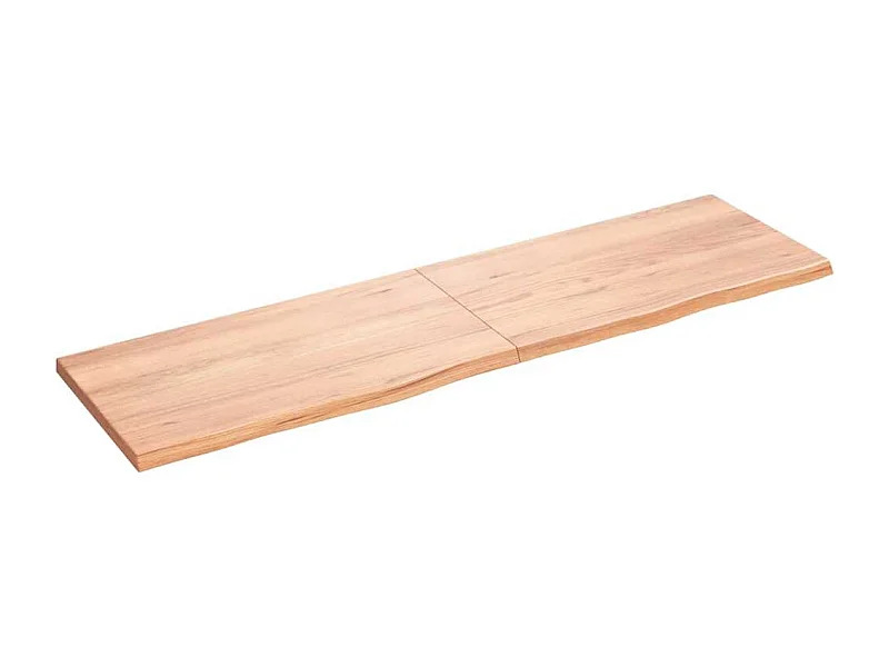 Wandschap 180x50x(2-4)cm behandeld massief eikenhout lichtbruin