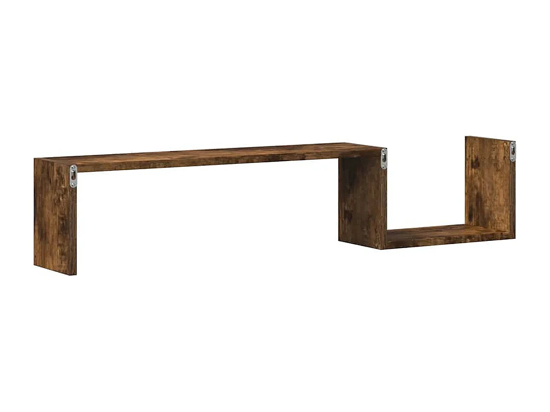 Wandregale 2 Stk. Räuchereiche 100x15x20 cm Holzwerkstoff