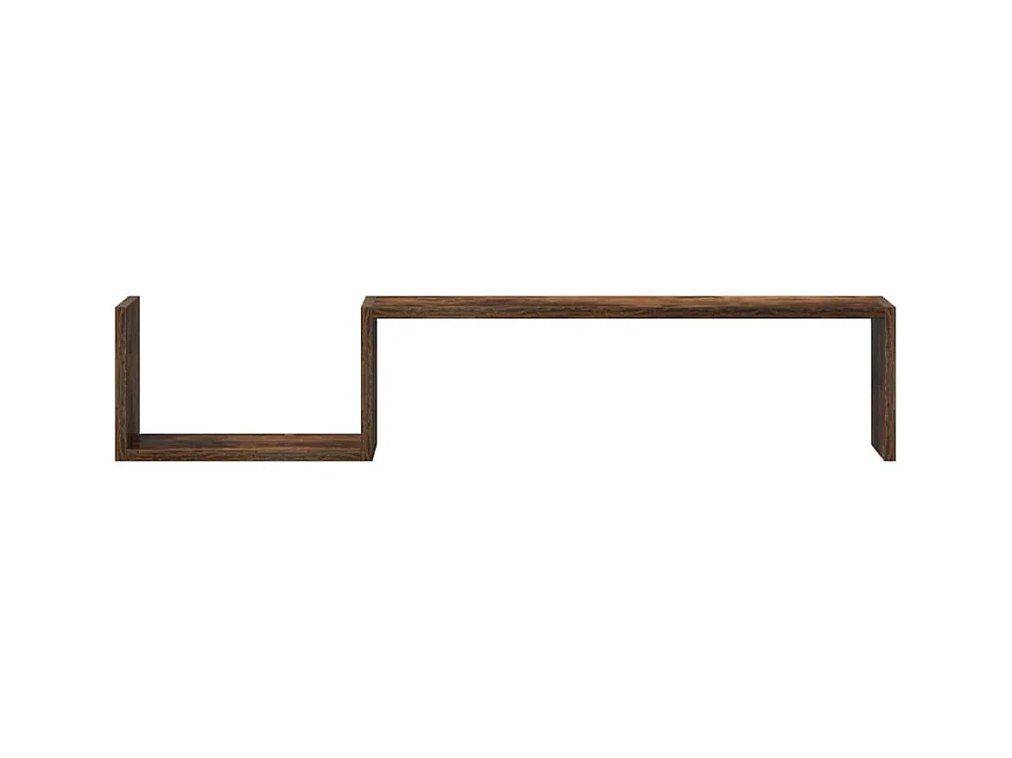 Wandschappen 2 st 100x15x20 cm bewerkt hout gerookt eikenkleur