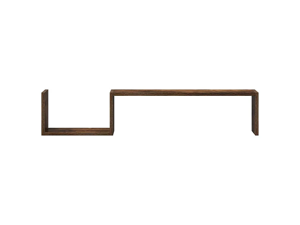 Wandschappen 2 st 100x15x20 cm bewerkt hout gerookt eikenkleur