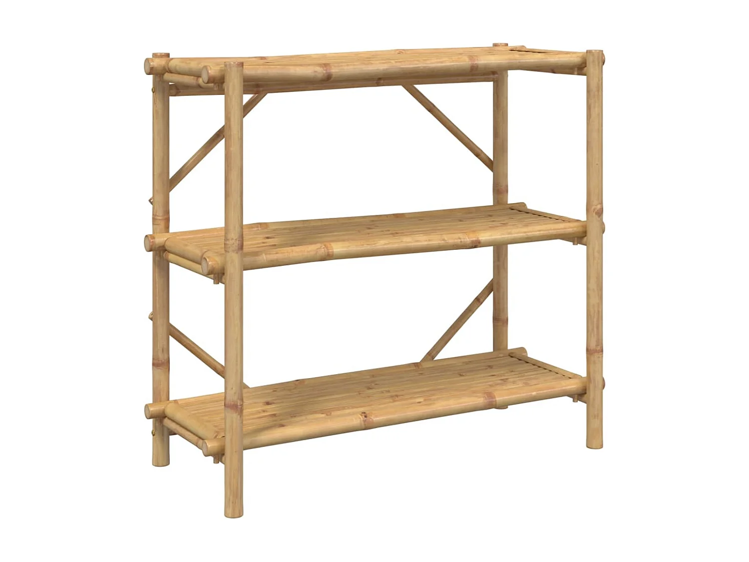 Estante de 3 niveles bambú 100x40x90 cm